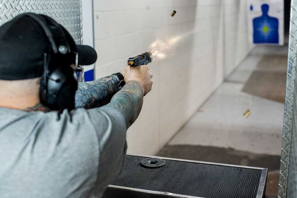 A man shooting a target at The Range 702.