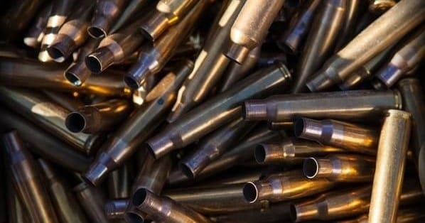 pile of bullets at the gun range called the range 702 in las vegas