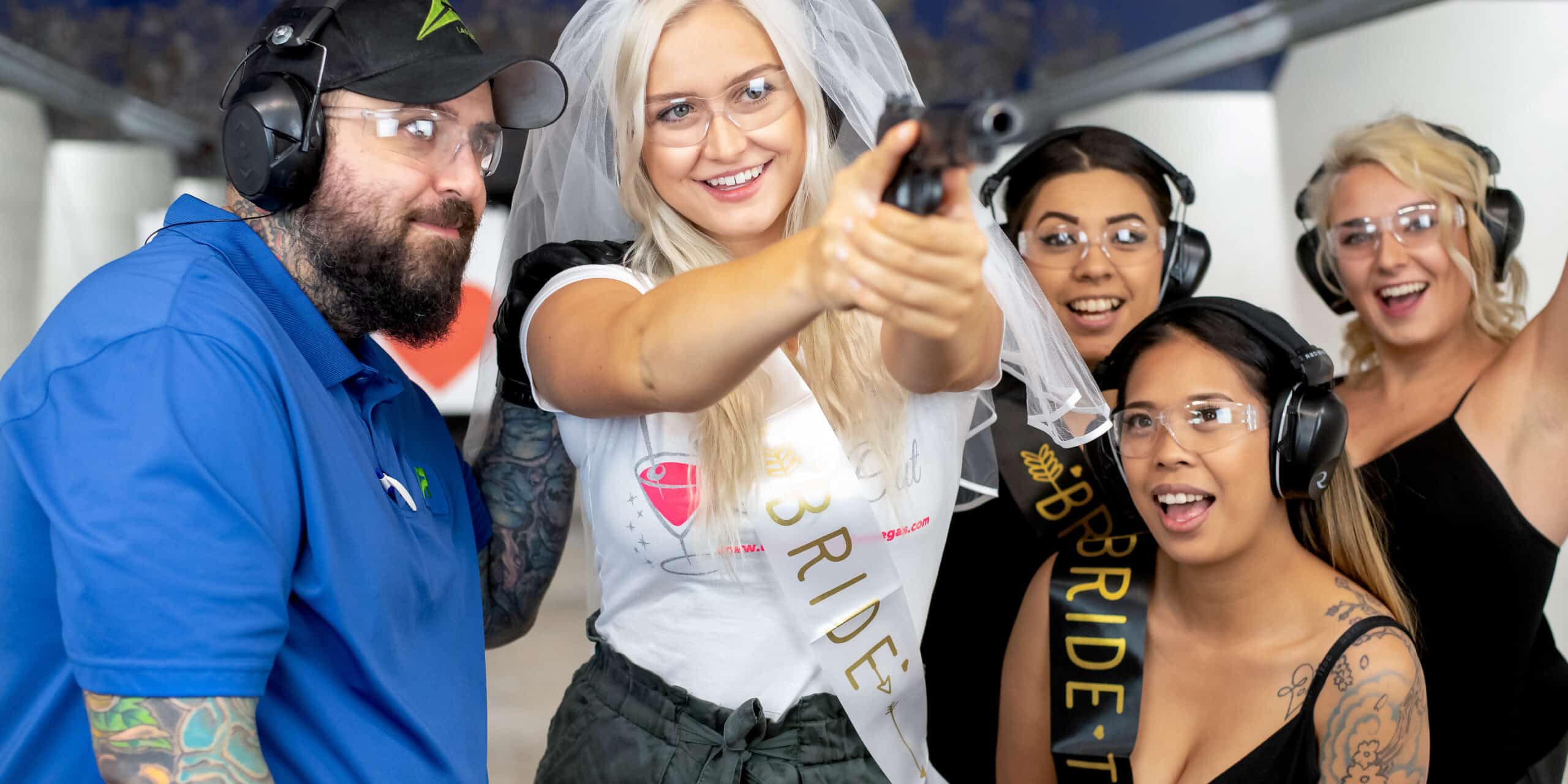 A Bachelorette party shooting at The Range 702.