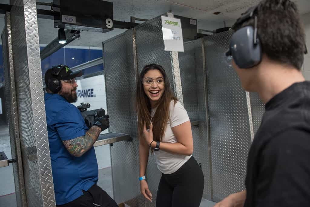 group of people at the range 702 in las vegas taking gun training course