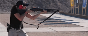 The range 702 instructor shooting a shotgun in las vegas